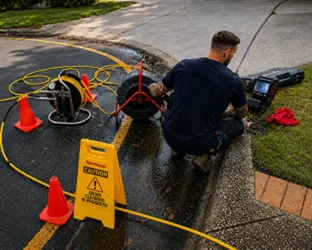 Plumber inspecting a blocked drain in Summer Hill