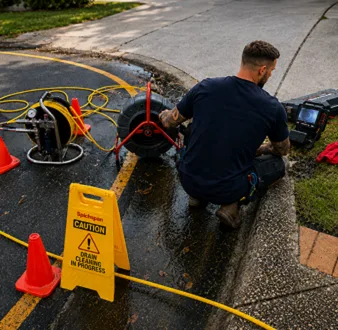 Burst drain pipe being repaired in Summer Hill